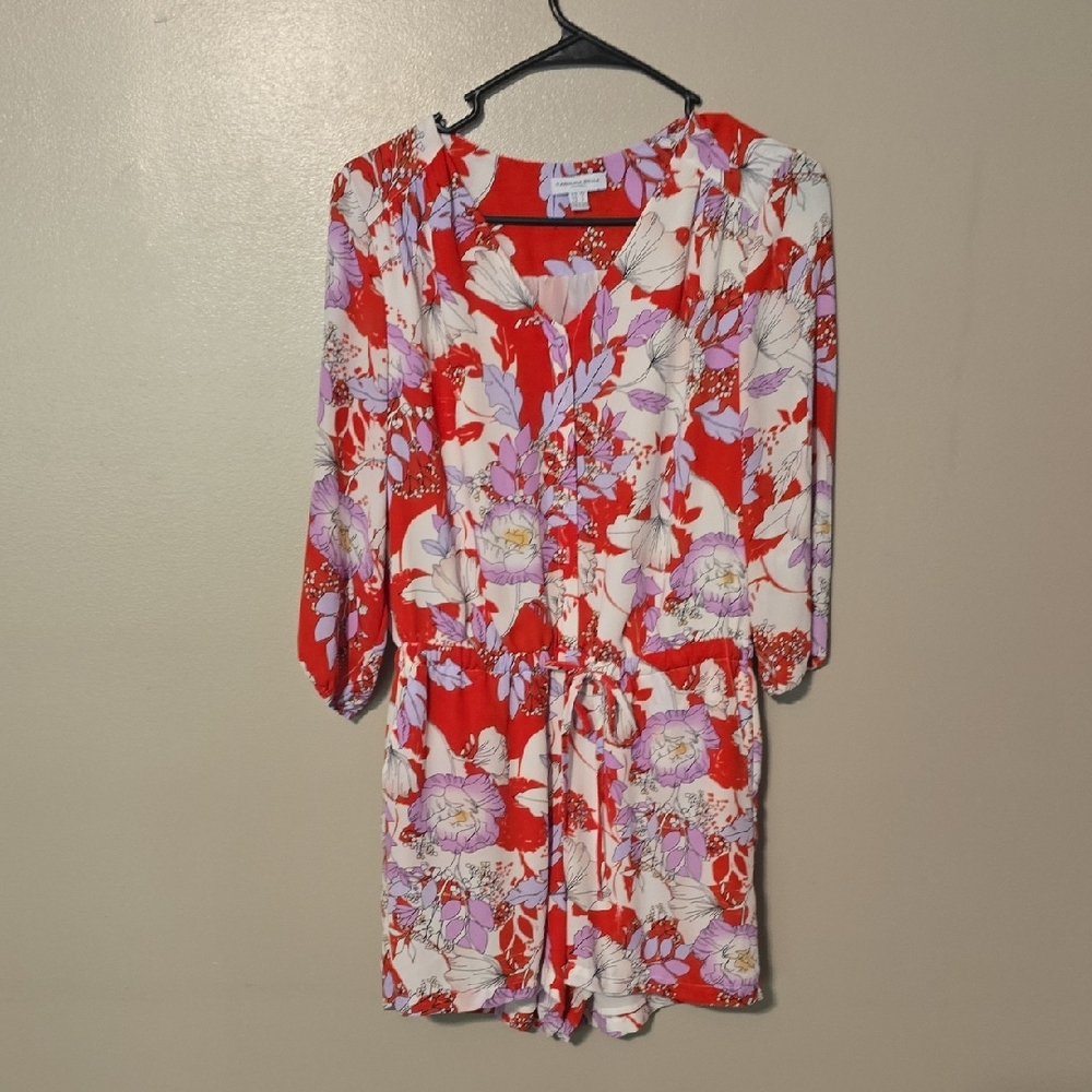 Carolina Belle Women Floral Red Romper‎ Size 2